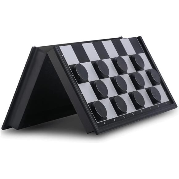 Magnetic Travel Checkers Board Game Set with Folding Board Family - Picture 1 of 8